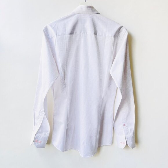 ETON Dobby cotton plaid shirt, white/ pink/blue, Size 38/15 - Picture 3 of 7